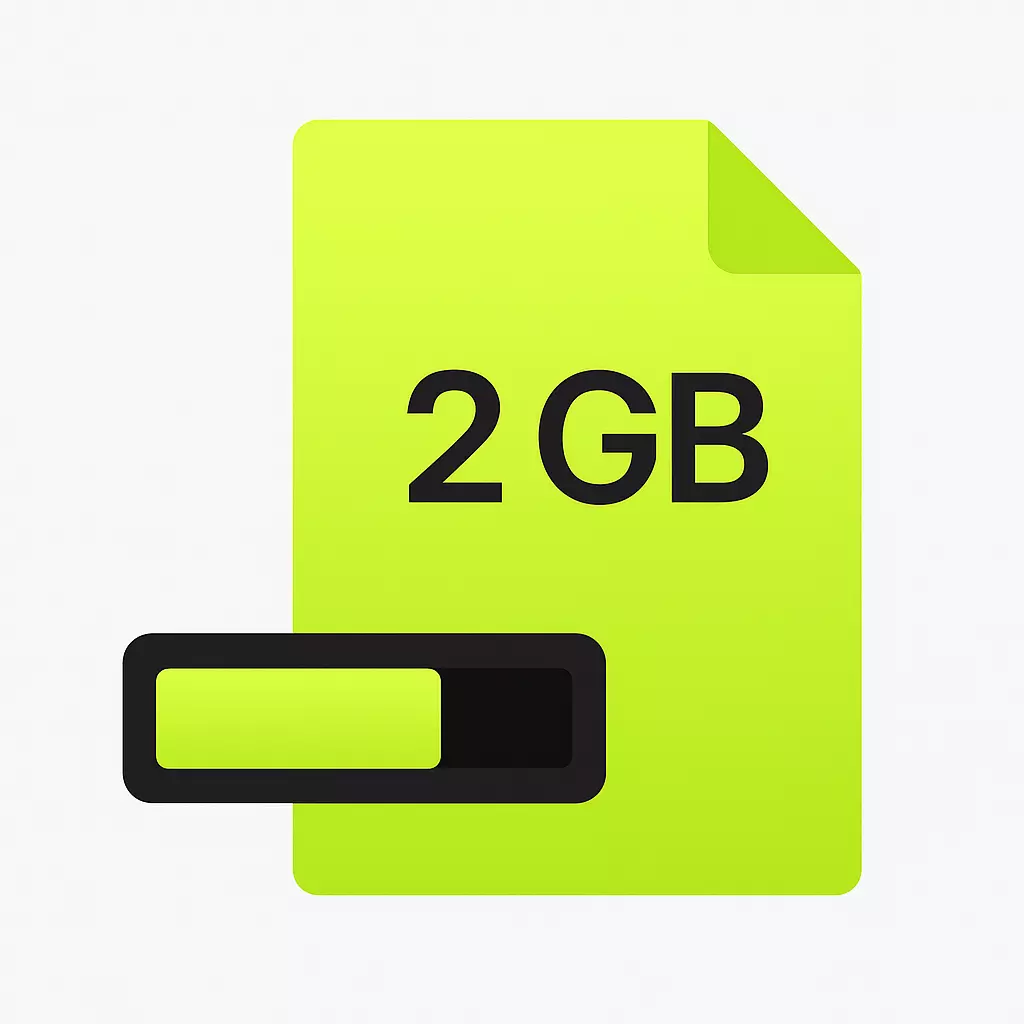 A visual representation of large file handling in face swap API with 2GB support