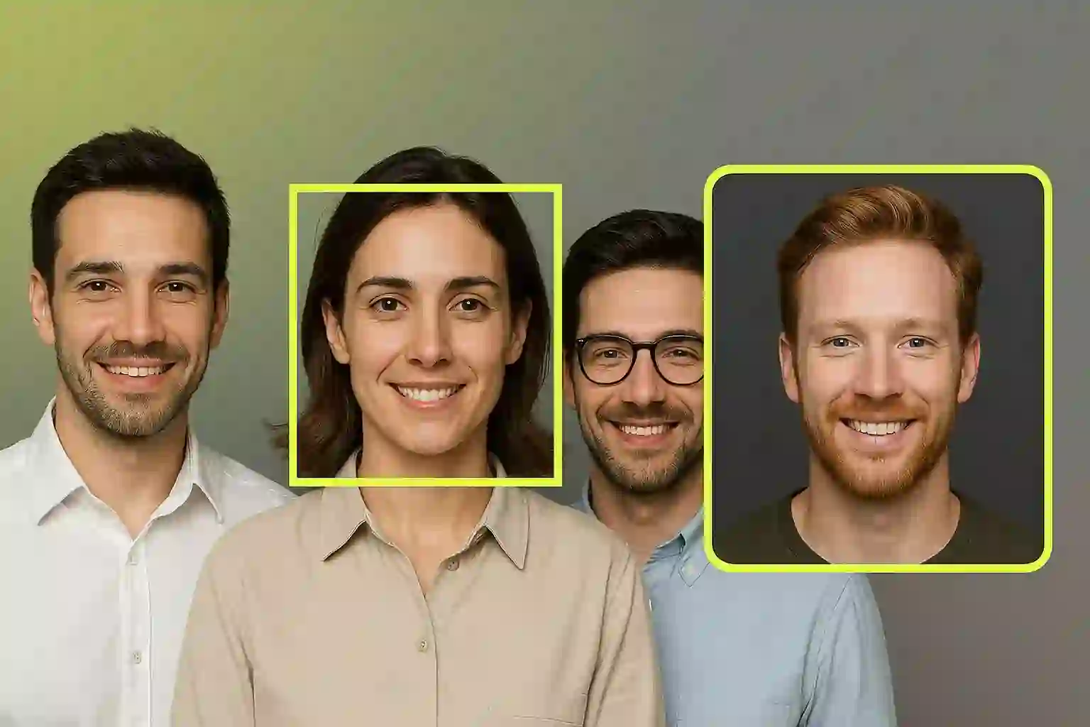An image showing multiple detected faces with one face selected for swapping